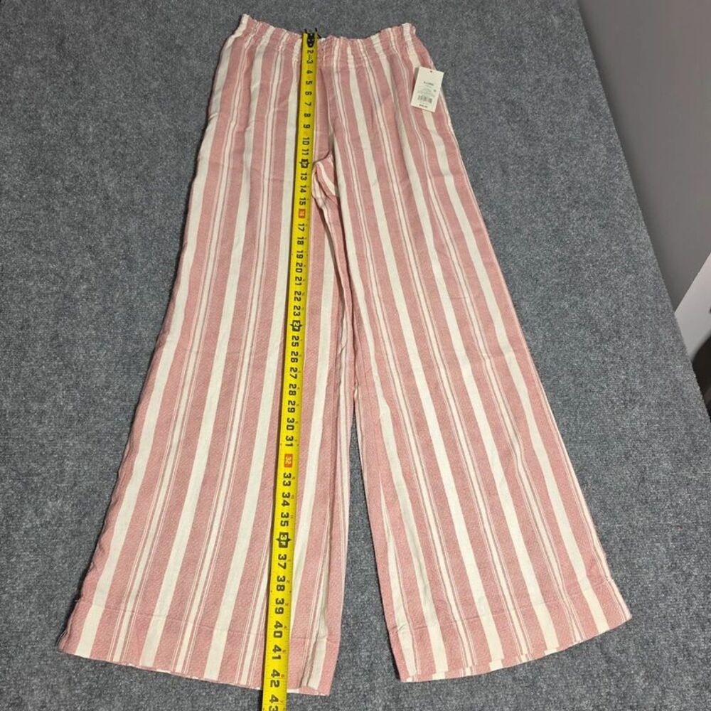 Pink & White Striped Wide Leg Pants Women
